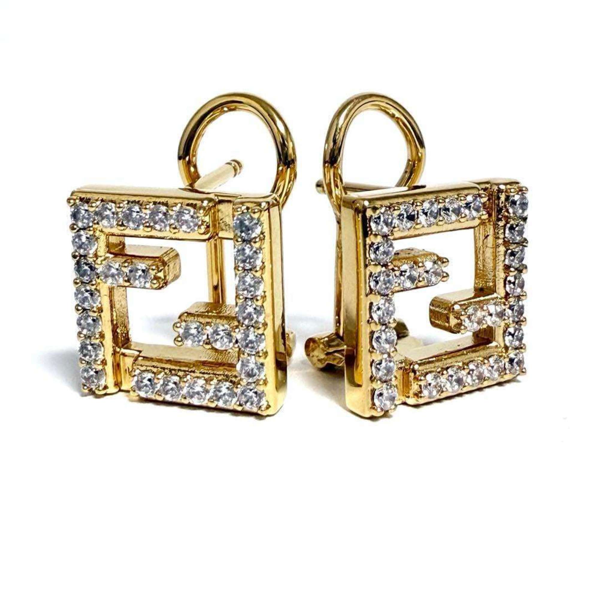 Clip-On Earrings Metal and Rhinestone