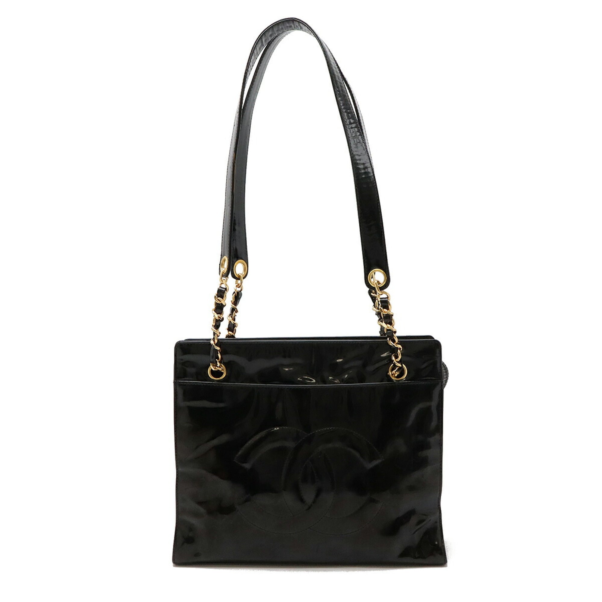 Vintage Timeless Chain Shoulder Bag Patent Medium