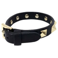 Rockstud Bracelet Leather Black and Champagne Gold