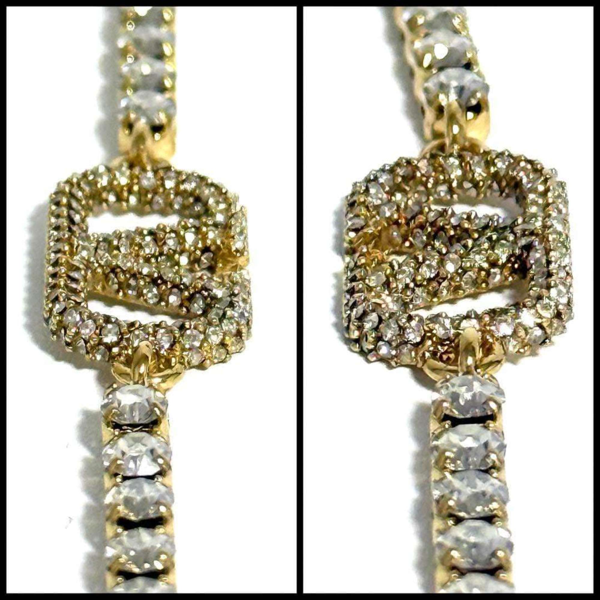 V Signature Bracelet Metal and Rhinestone