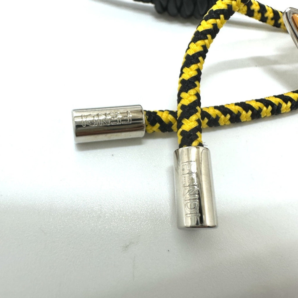 Choker Necklace Leather Black Orange Yellow