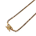 Sparkle Triomphe Pendant Necklace Metal and Rhinestone Gold