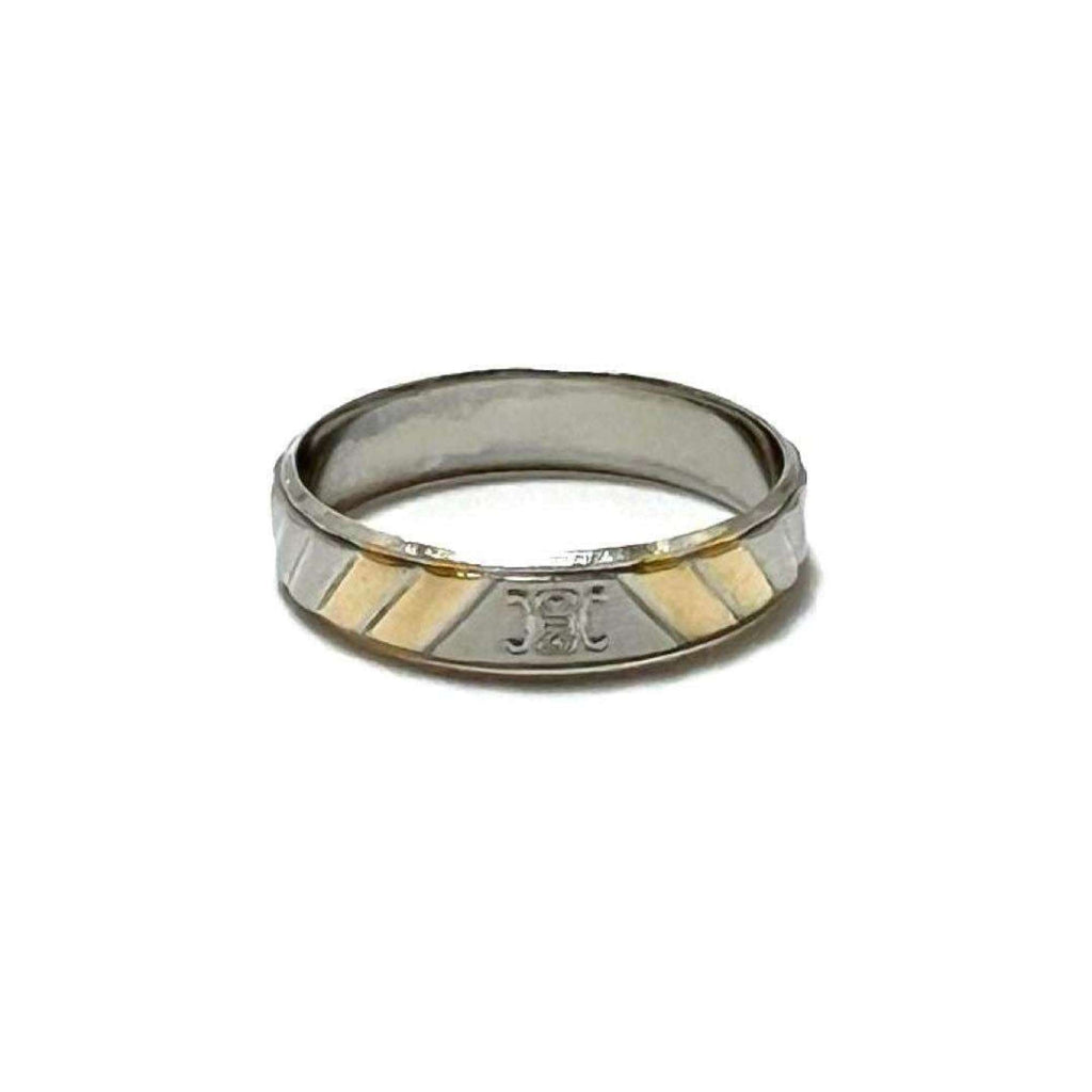 Band Ring Platinum and 18K Yellow Gold