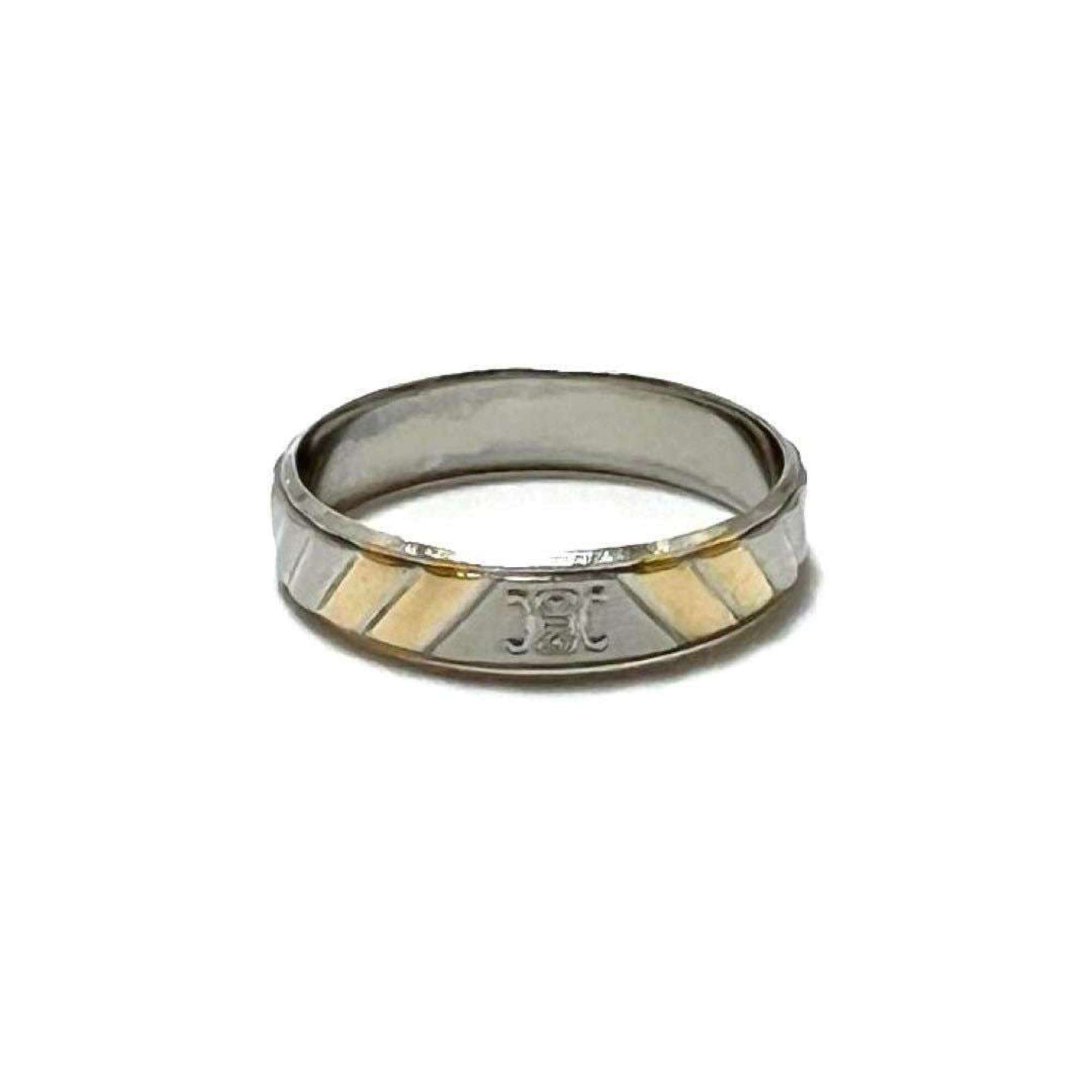 Band Ring Platinum and 18K Yellow Gold