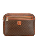 Vintage Saddle Flap Shoulder Bag Macadam Coated Canvas Small