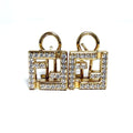 Clip-On Earrings Metal and Rhinestone