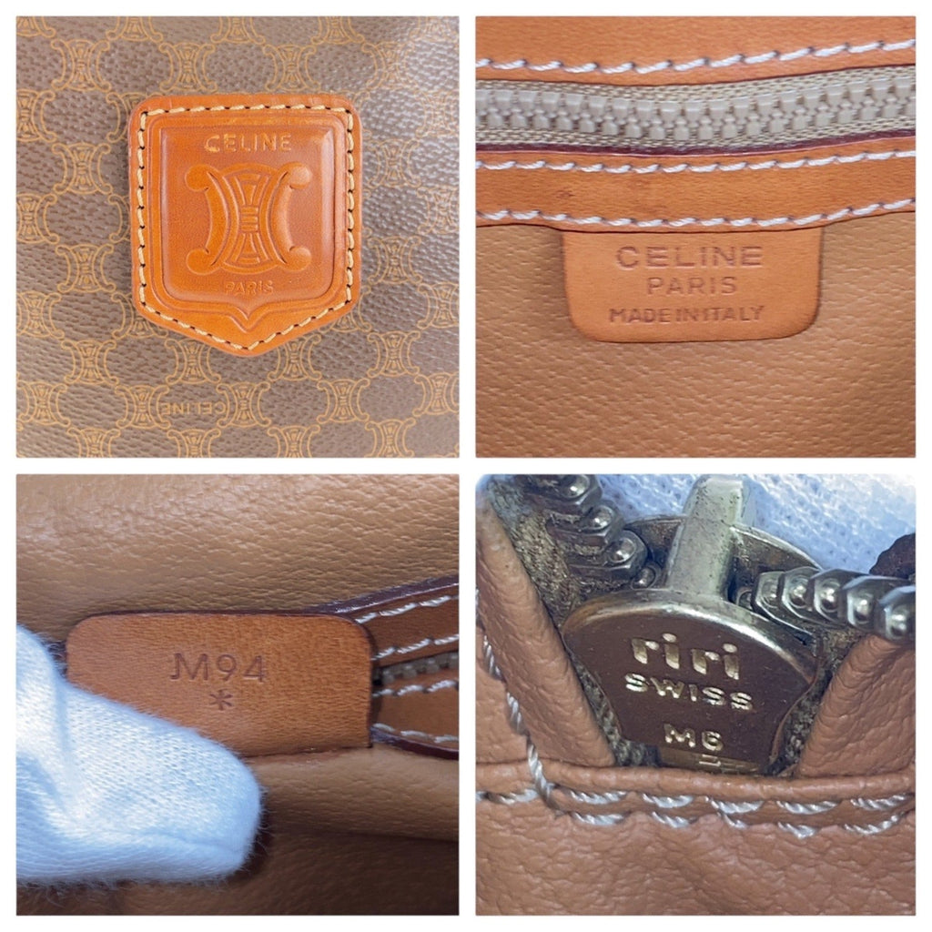 Vintage Saddle Flap Shoulder Bag Macadam Coated Canvas Small