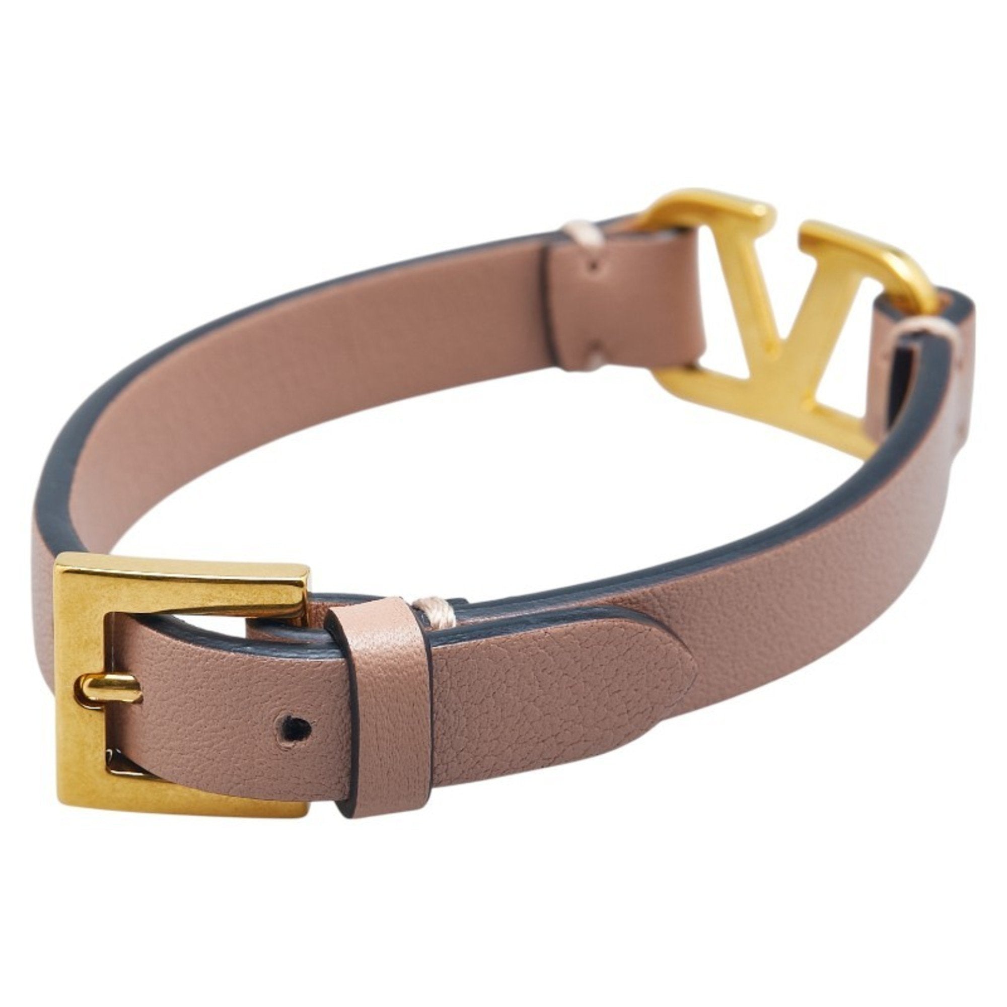 Belt Bracelet Leather Beige Pink