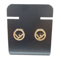 Rhinestone Earrings Bronze
