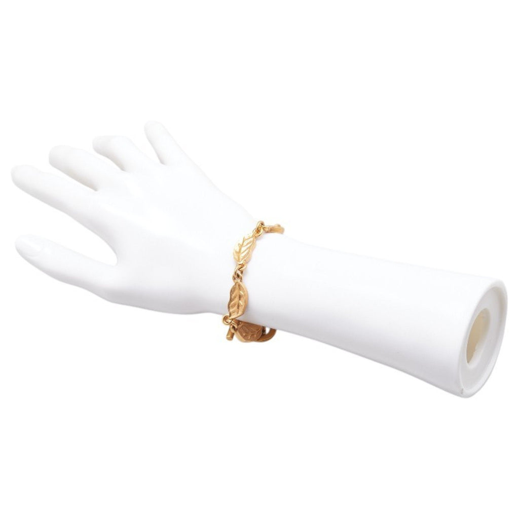 Leaf Motif Chain Bracelet Gold
