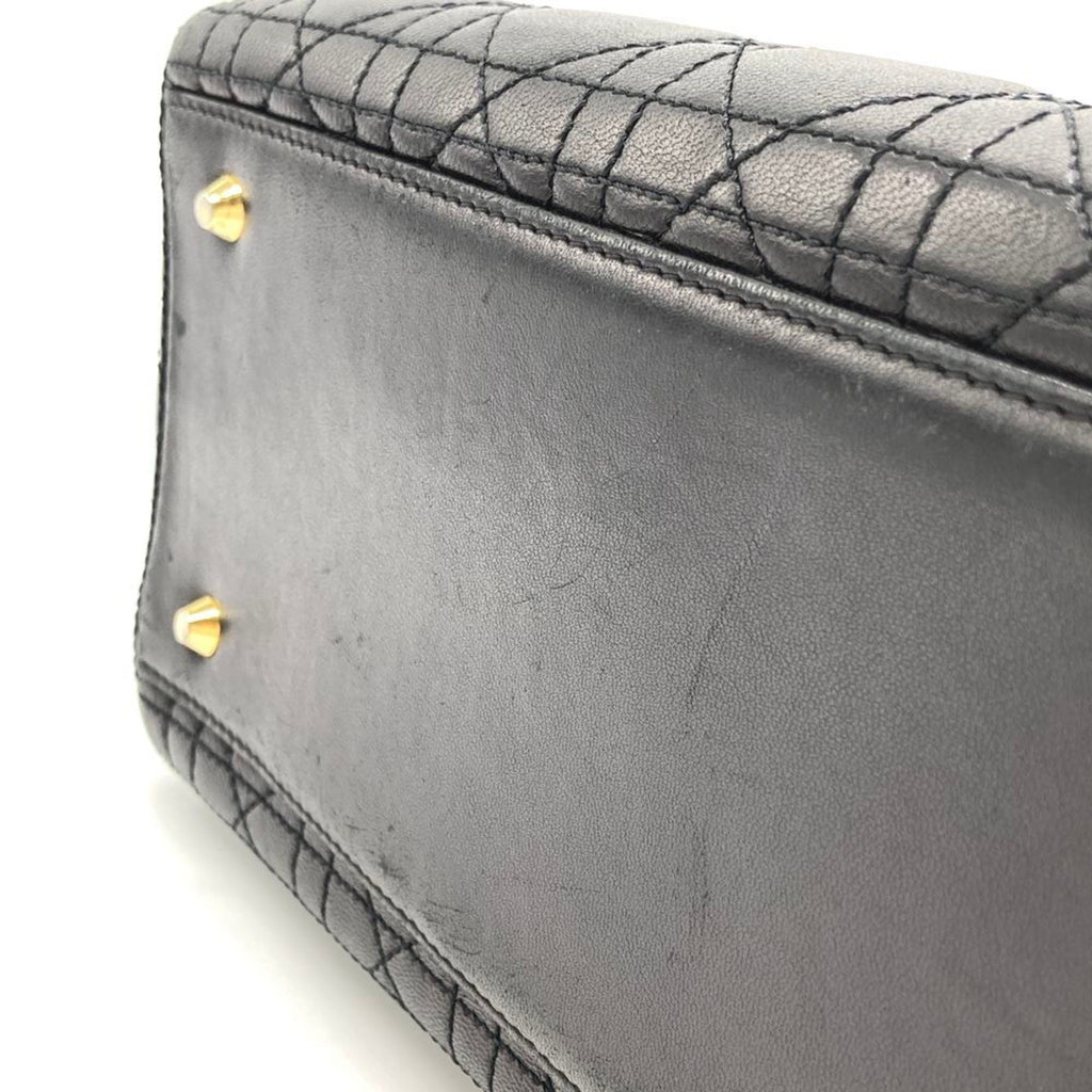 Vintage Lady Dior Bag Cannage Quilt Lambskin Medium