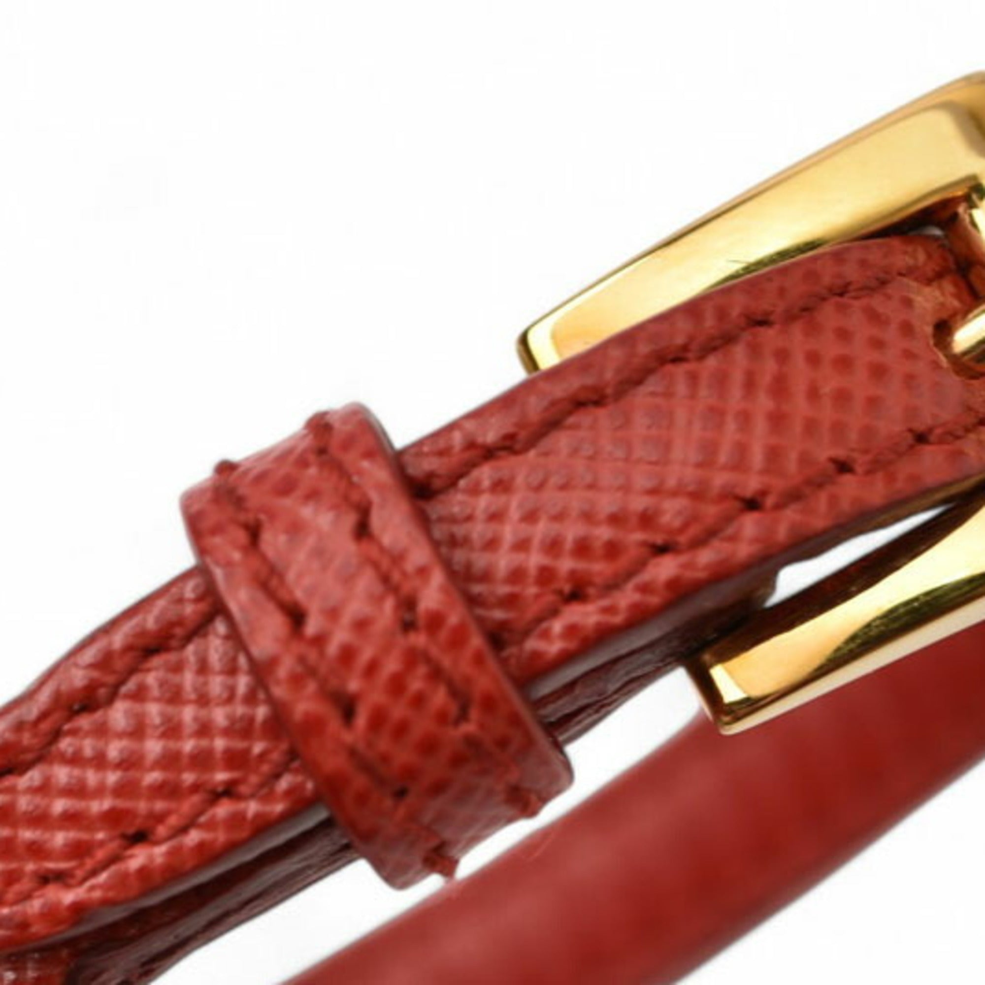 Saffiano Heart Charm Bracelet Leather Fuoco Red
