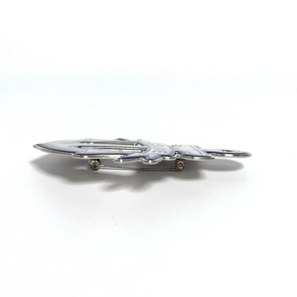 Anchor Badge Brooch Metal Blue and Silver