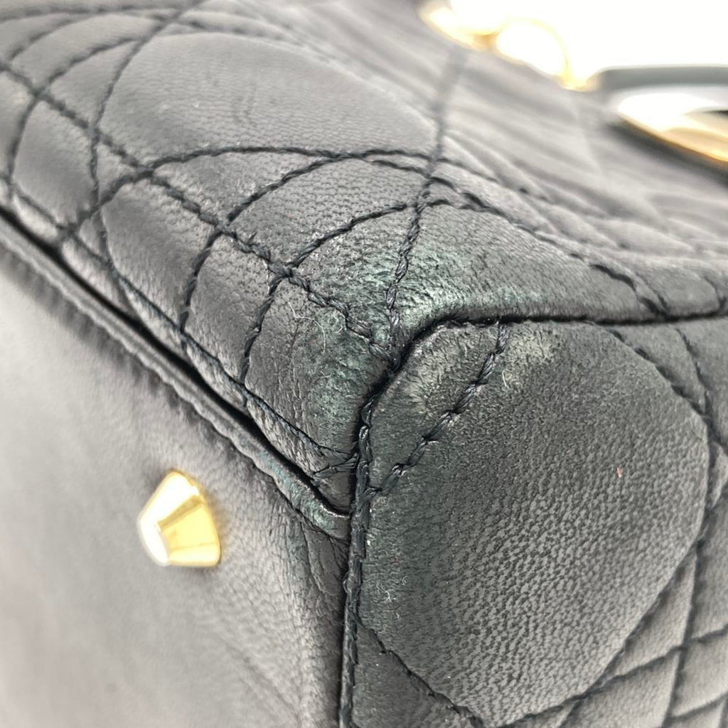 Vintage Lady Dior Bag Cannage Quilt Lambskin Medium