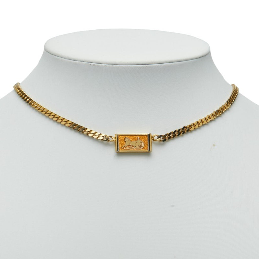 Carriage Pendant Necklace Gold Plated