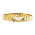 Bangle Metal Gold and Silver with Rhinestone Bracelet