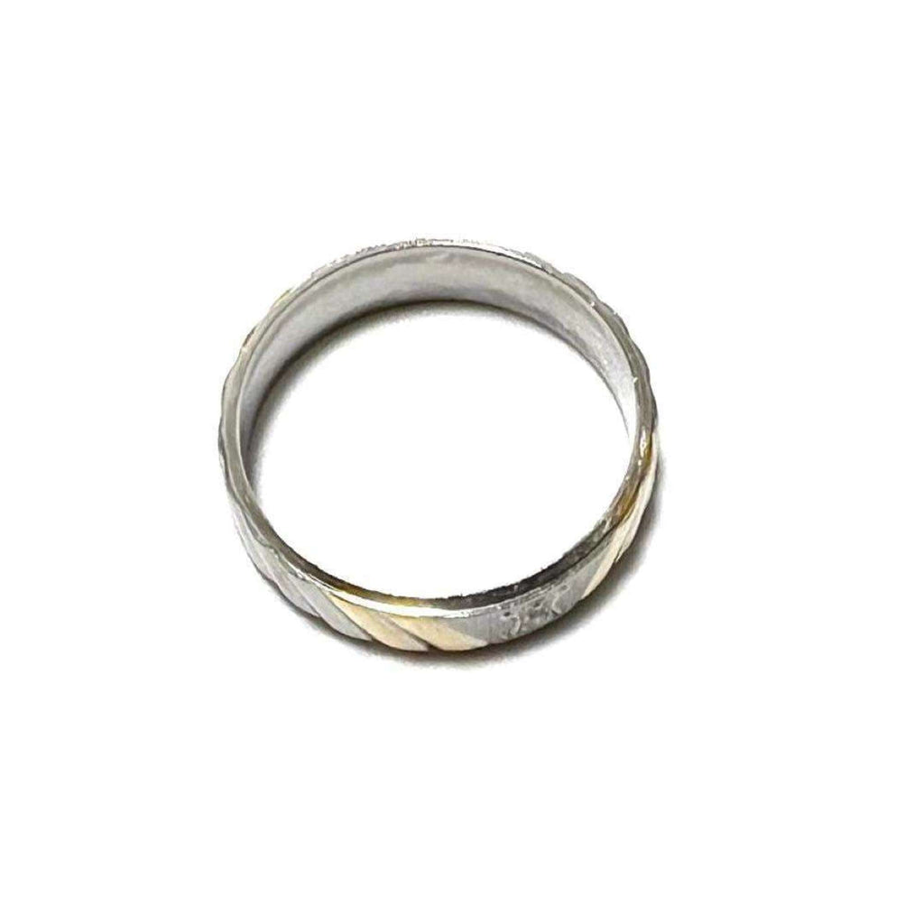 Band Ring Platinum and 18K Yellow Gold
