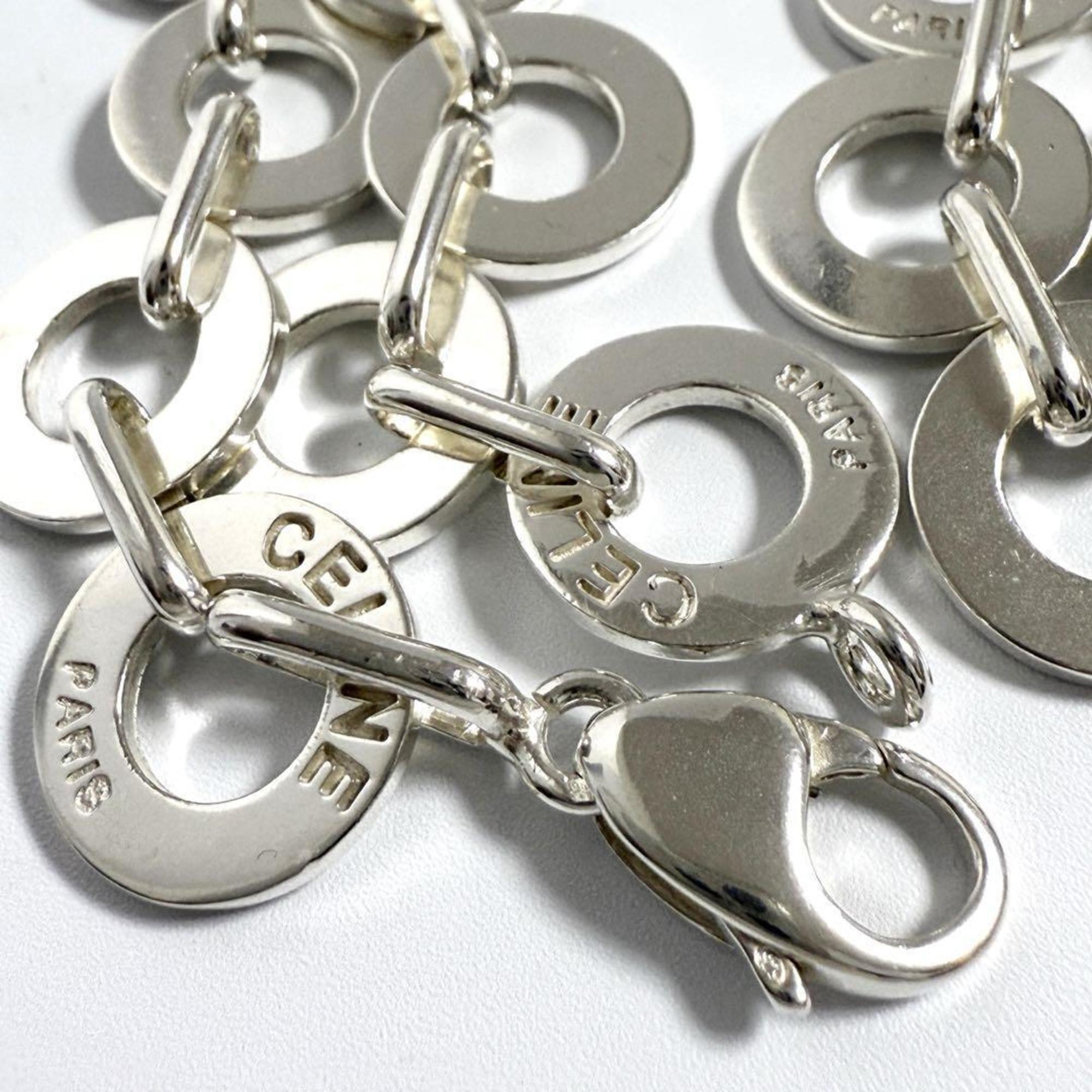 Vintage Circle Link Pendant Necklace Sterling Silver