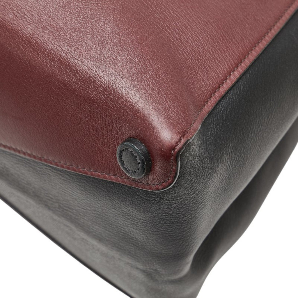 Half Flap Double Turn Lock Satchel Lux Calf North South