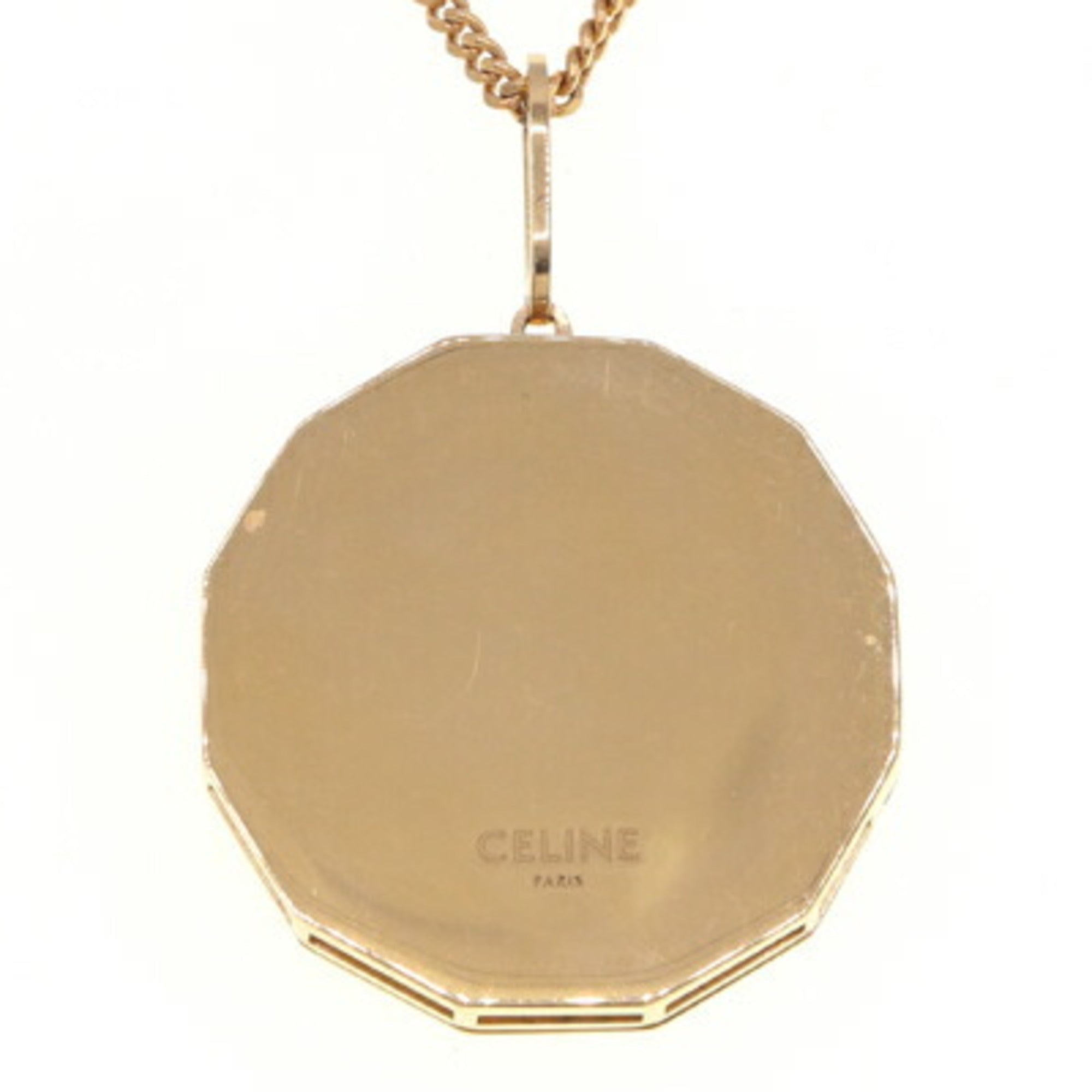 Pendant Necklace Gold Metal Locket Long Chain Triomphe