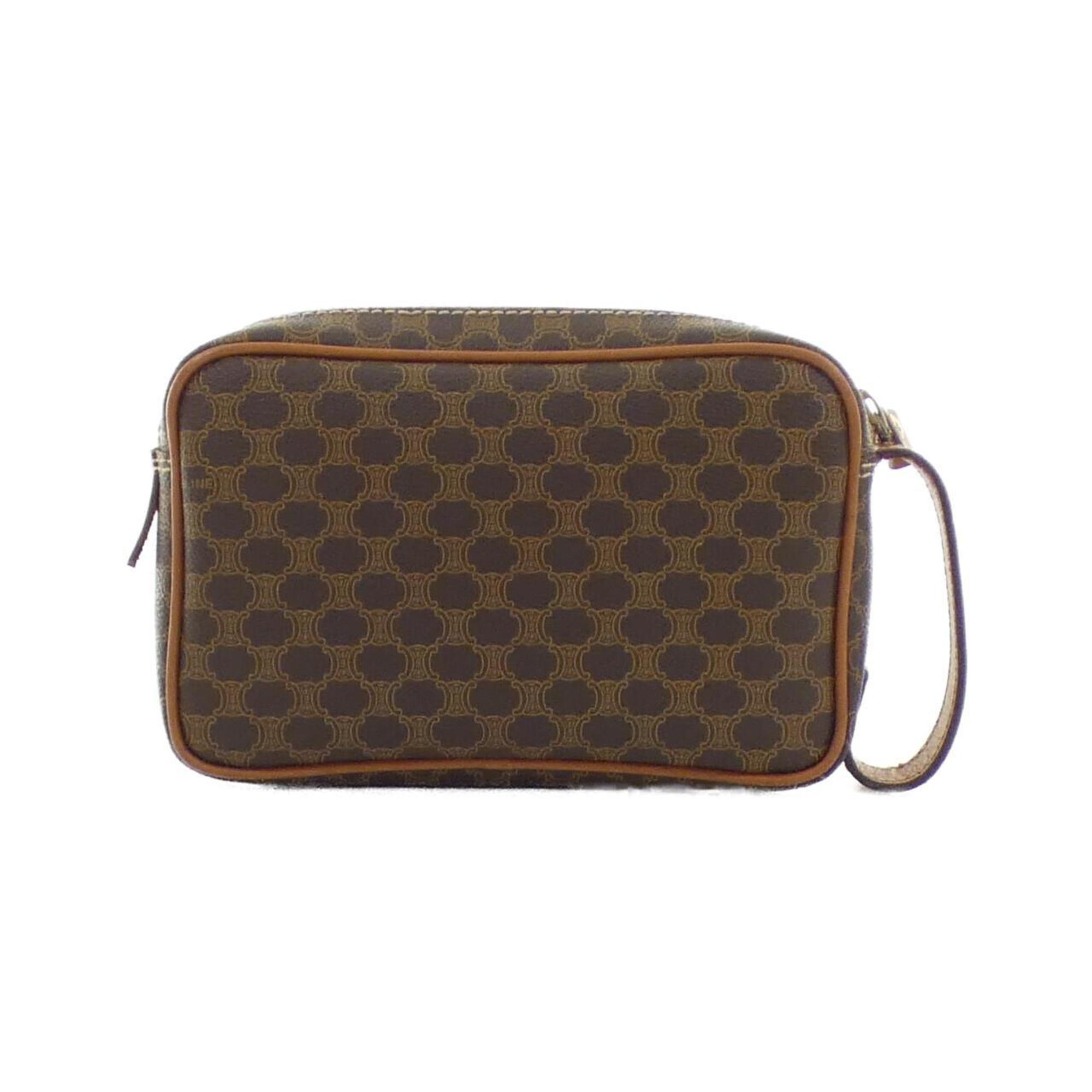 Vintage Saddle Flap Shoulder Bag Macadam Coated Canvas Small