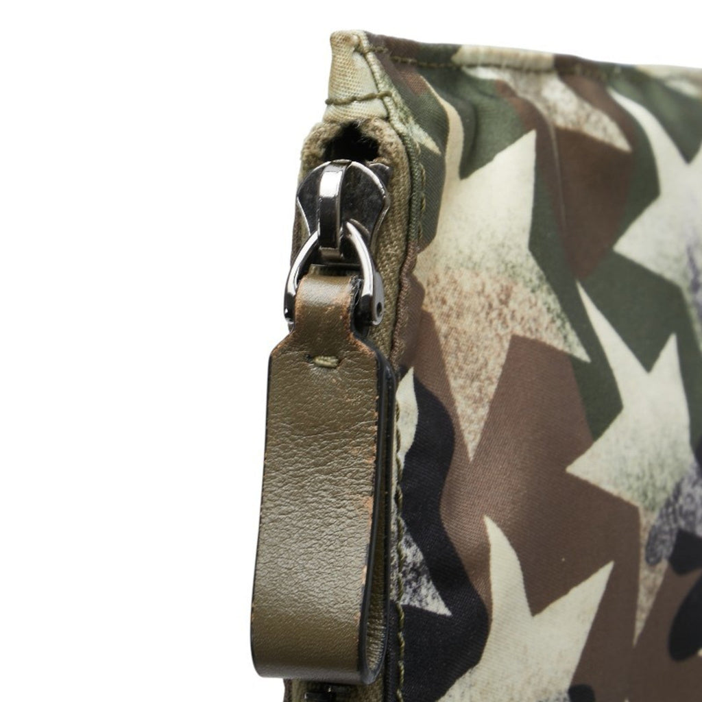 Camustars Zip Pouch Denim with Leather Applique