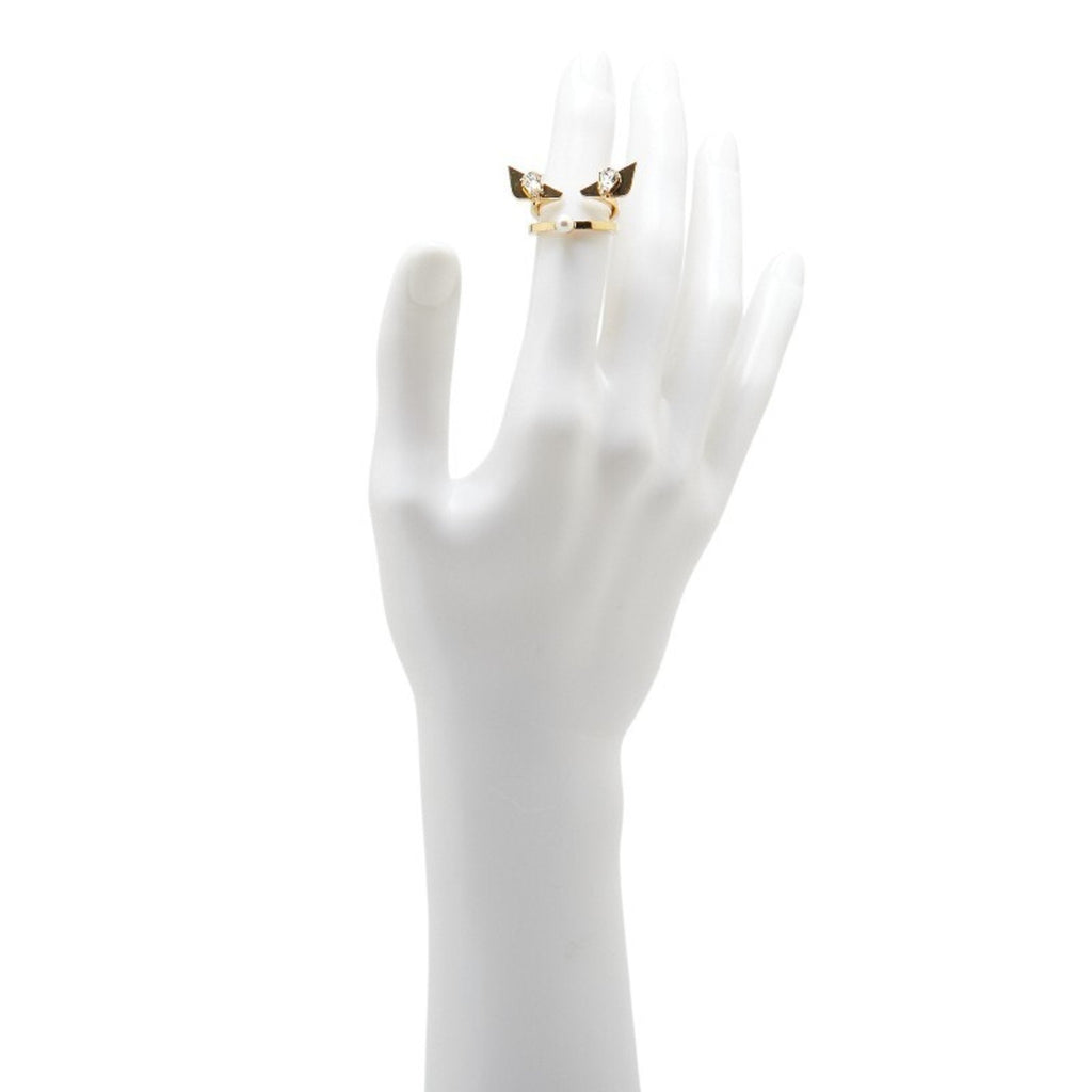Band Ring Gold with Faux Pearls