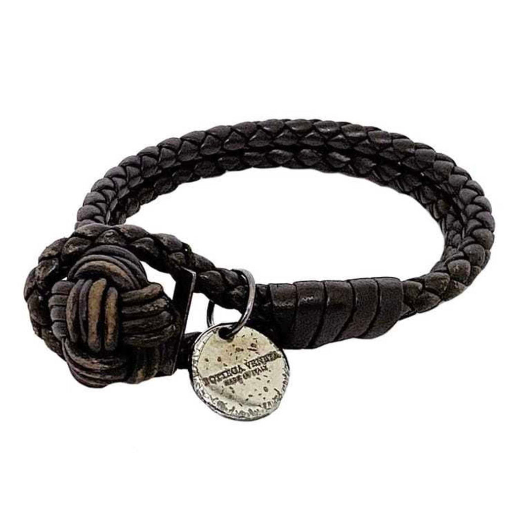 Intrecciato Bracelet Leather Brown
