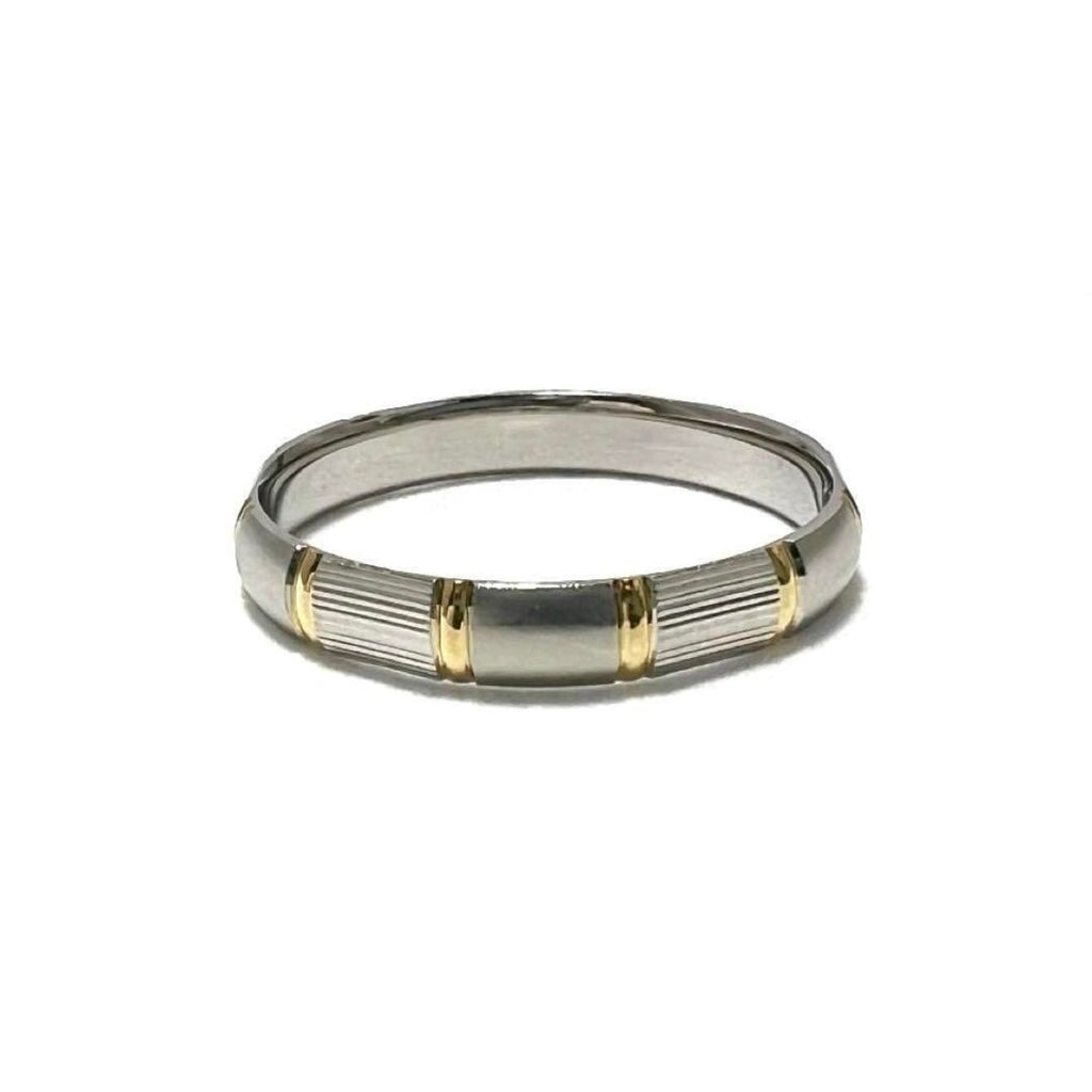 Band Ring Platinum and 18K Yellow Gold
