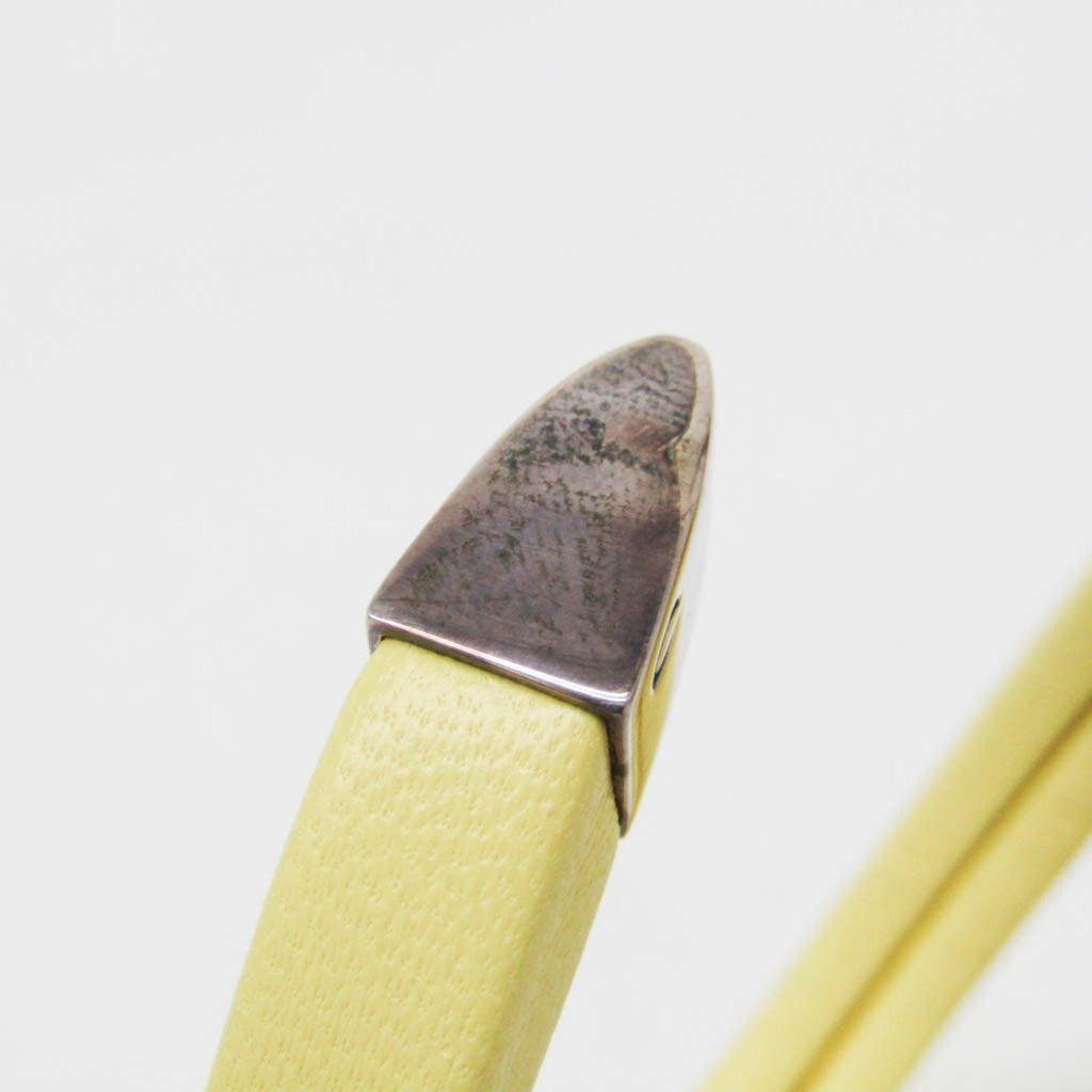 Wrap Bracelet Leather and Sterling Silver Yellow