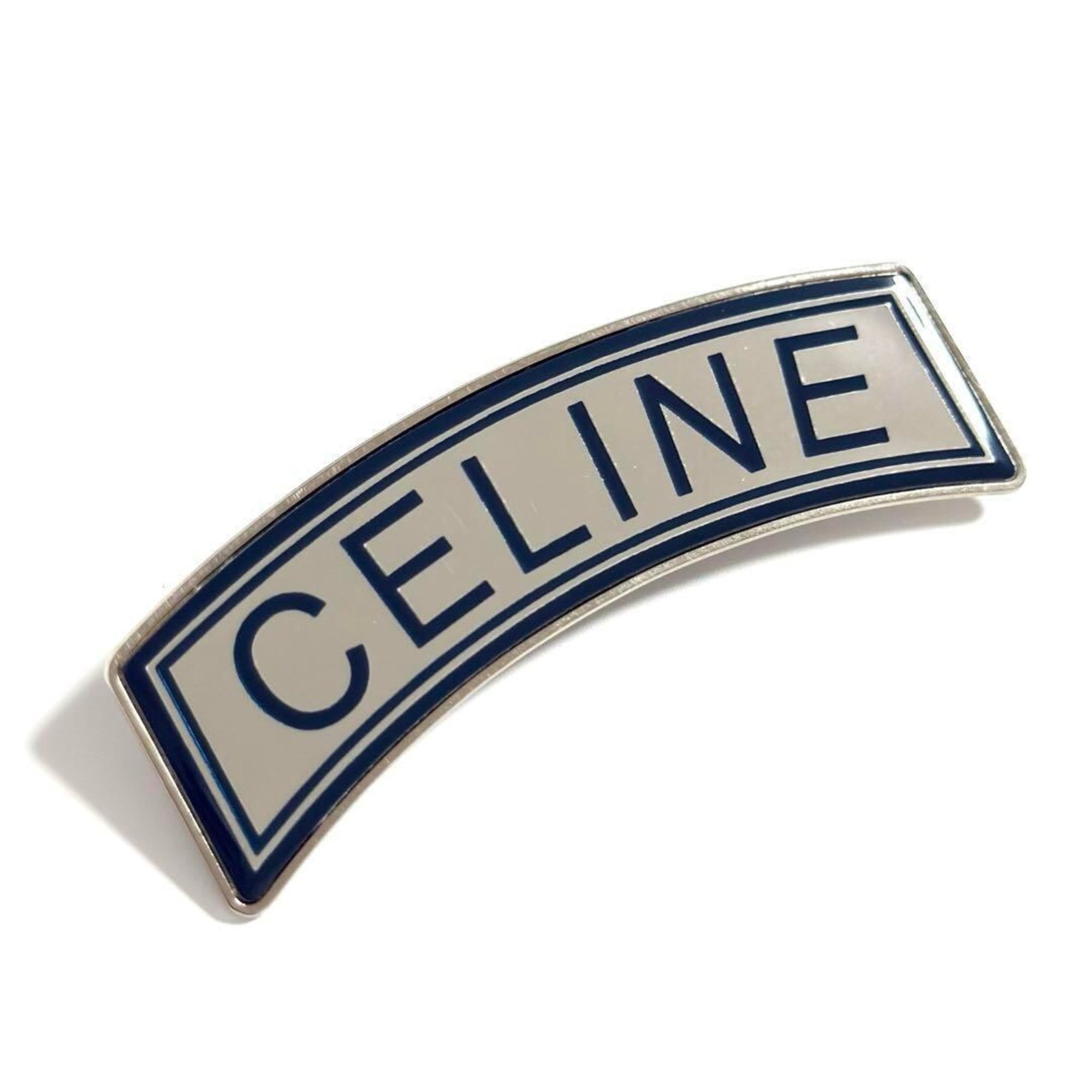 Brooch Metal Blue and Silver