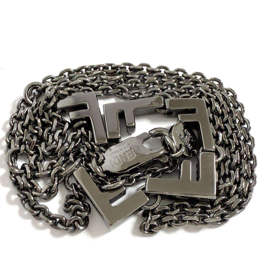 Five Pendant Necklace Metal and Rhinestone