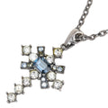 Cross Motif Pendant Necklace Silver Multi-Color Metal