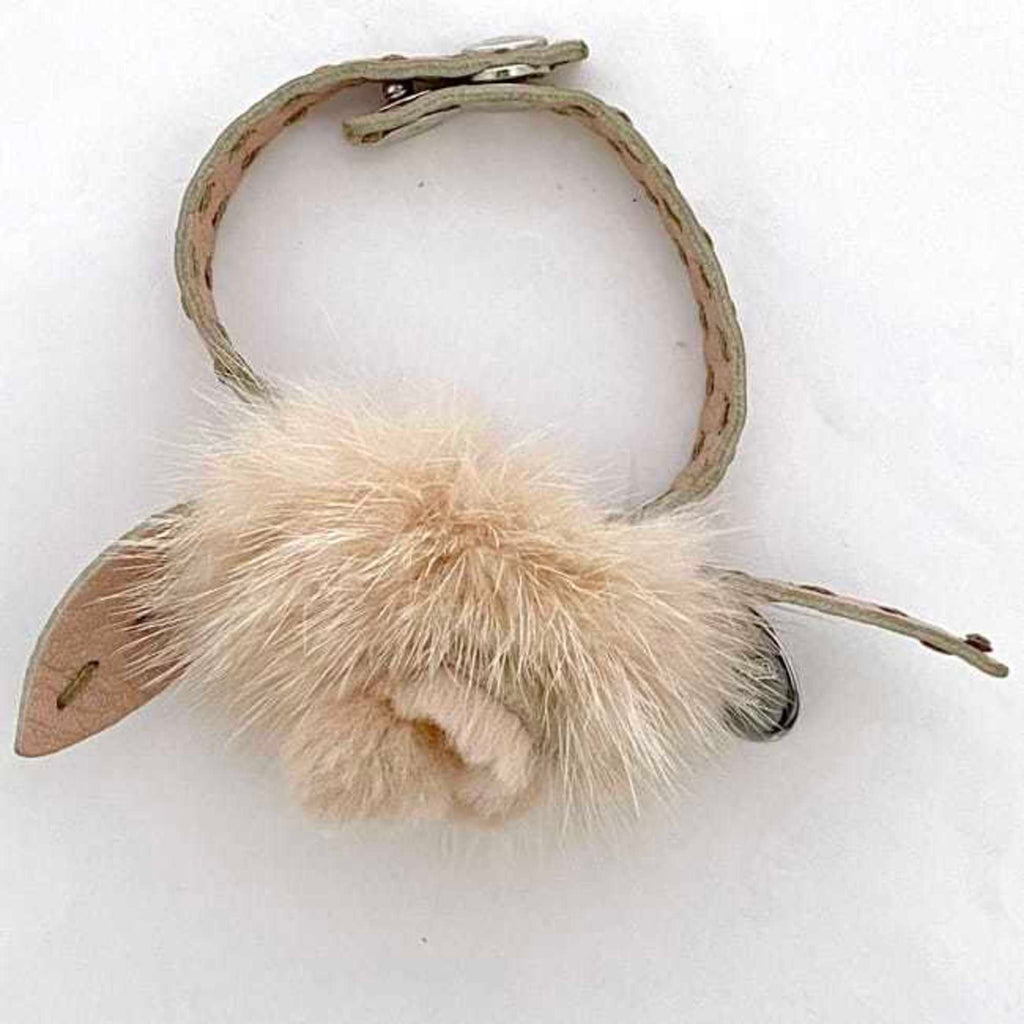 Charm Bracelet Fur and Leather Pink