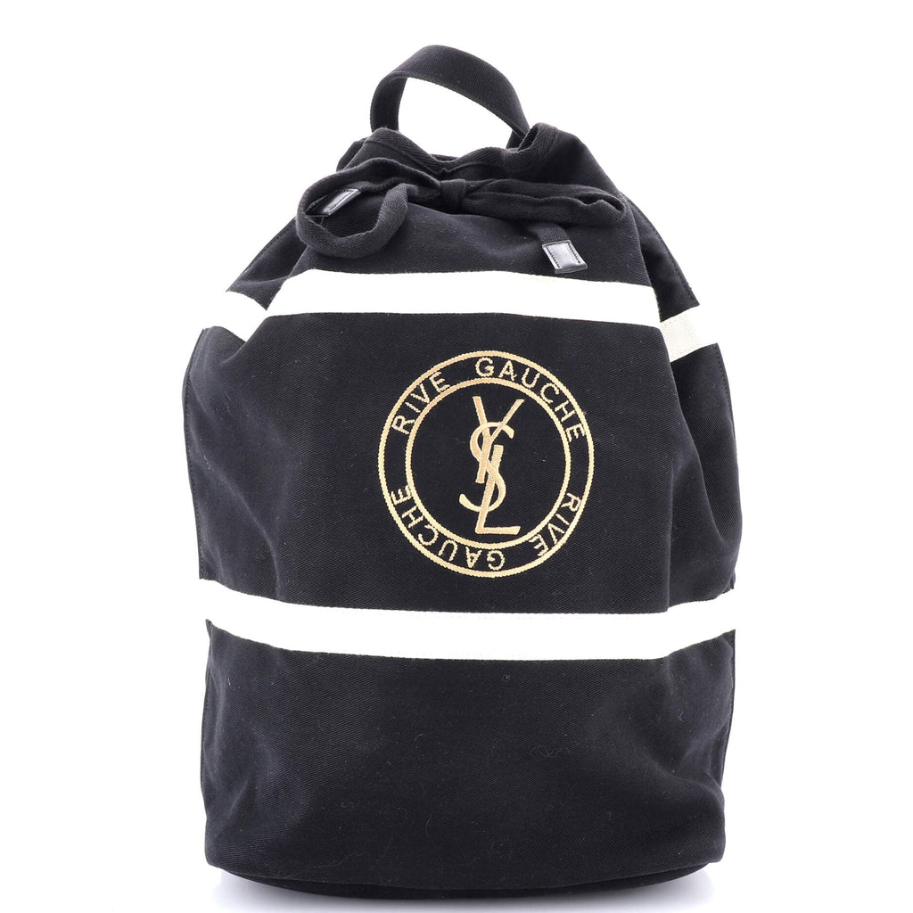 Rive Gauche Drawstring Sling Bag Stripe Canvas Medium