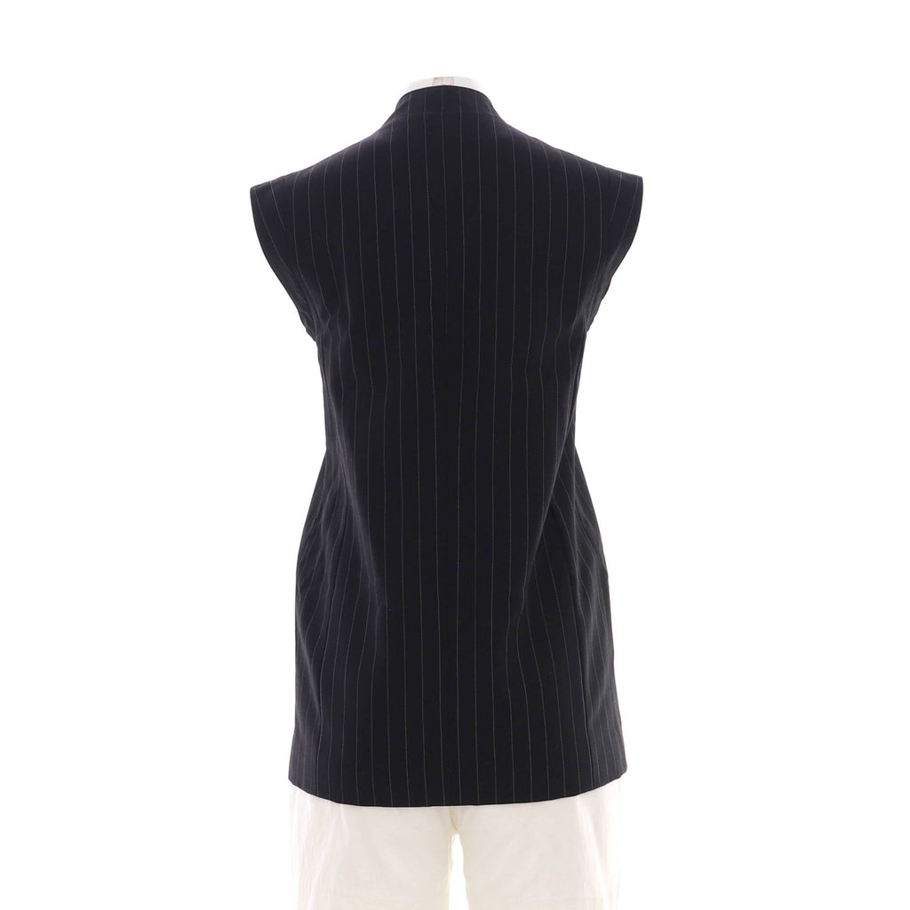 Women's Vintage Pinstripe Button Up Vest Wool