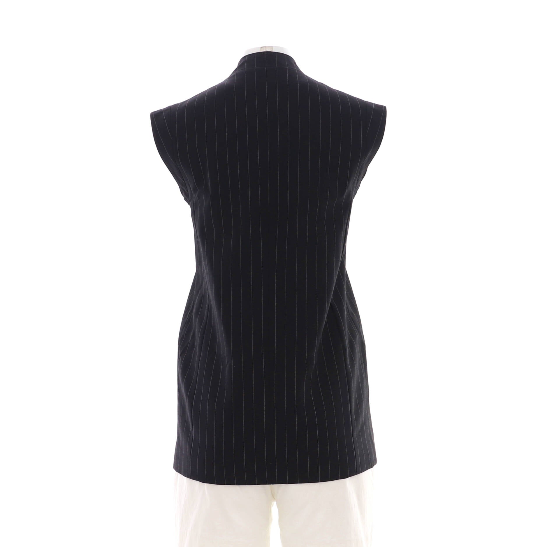 Women's Vintage Pinstripe Button Up Vest Wool