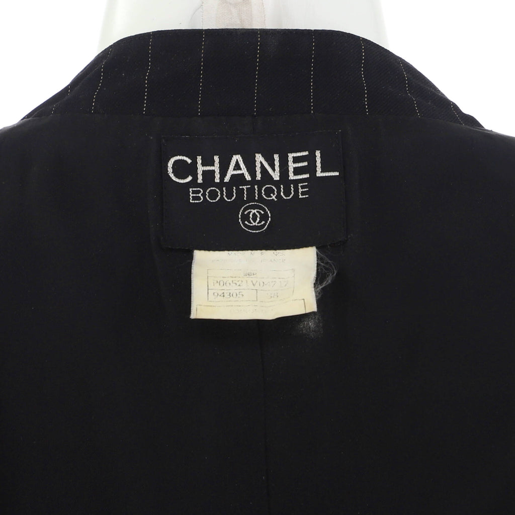 Women's Vintage Pinstripe Button Up Vest Wool