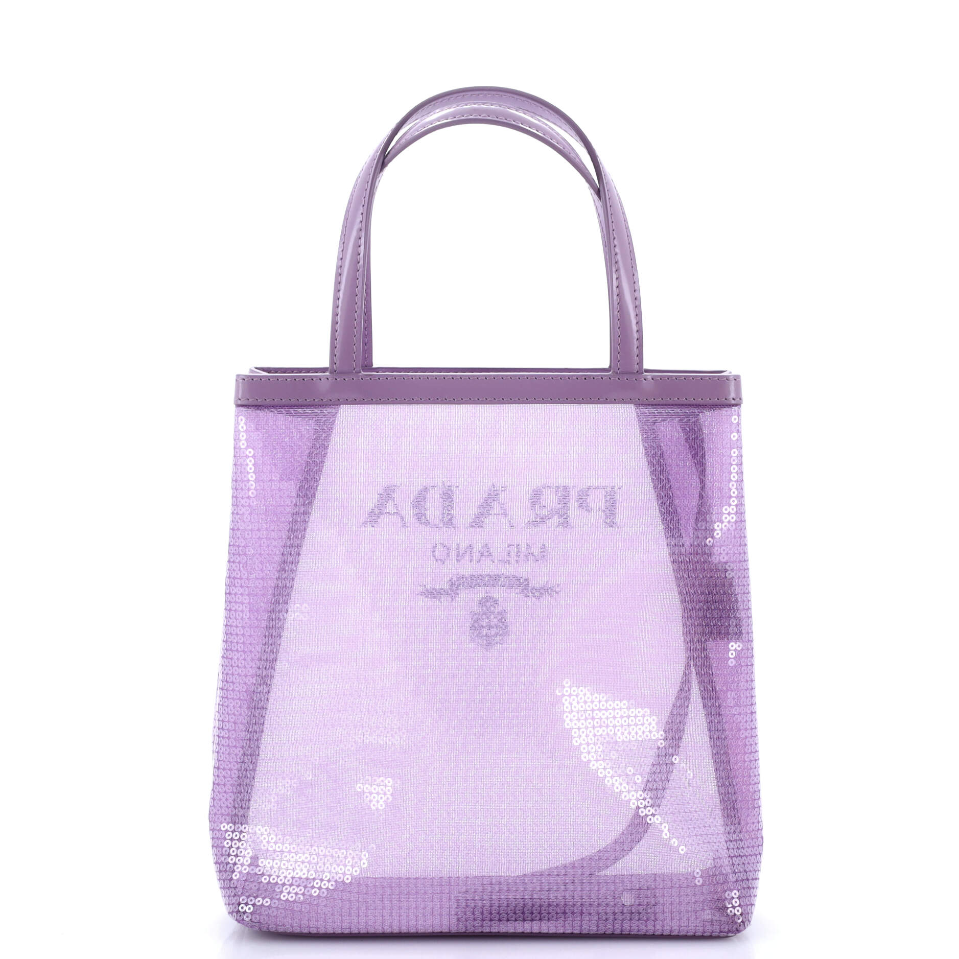 Logo Open Tote Sequined Mesh Small