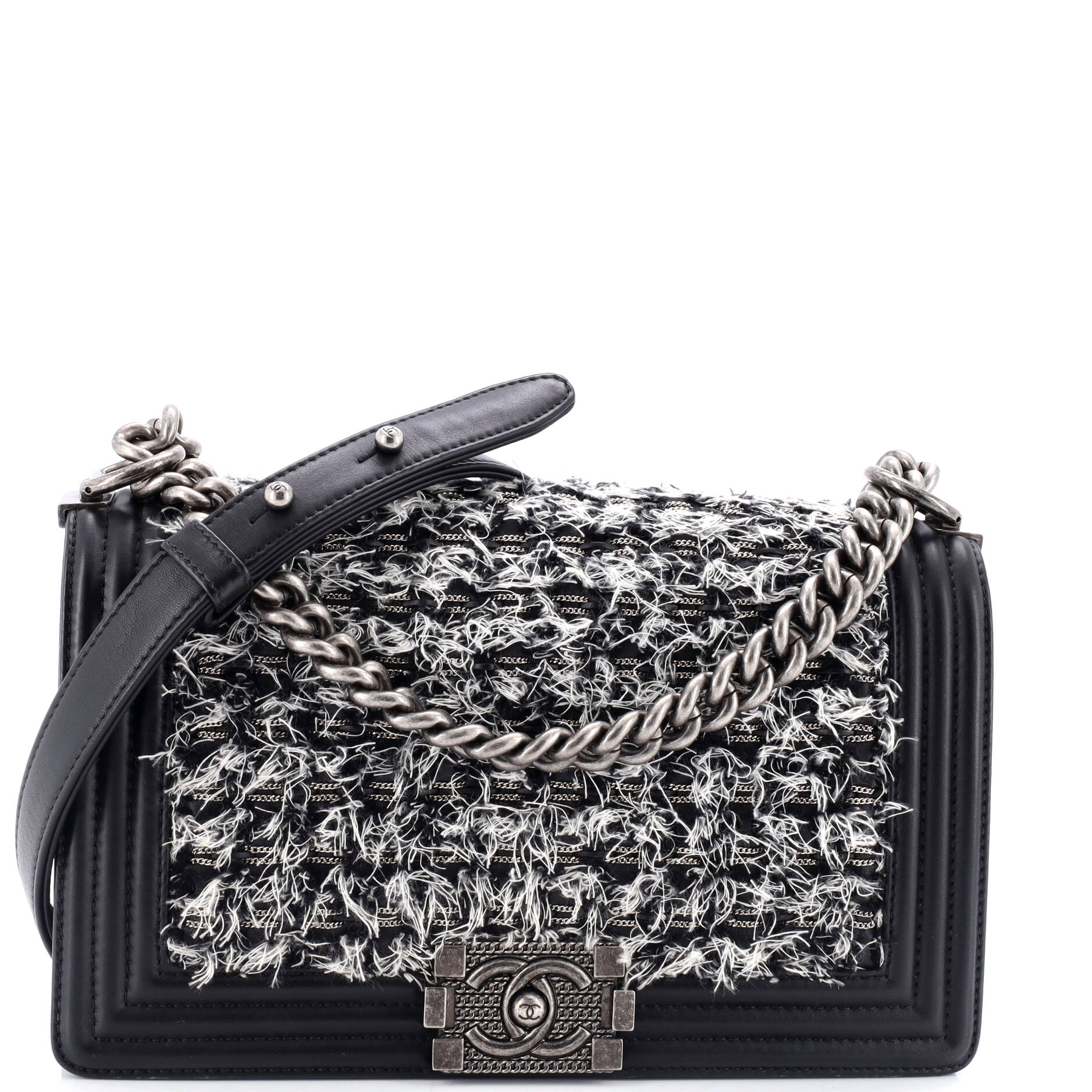 Boy Flap Bag Braided Tweed Old Medium