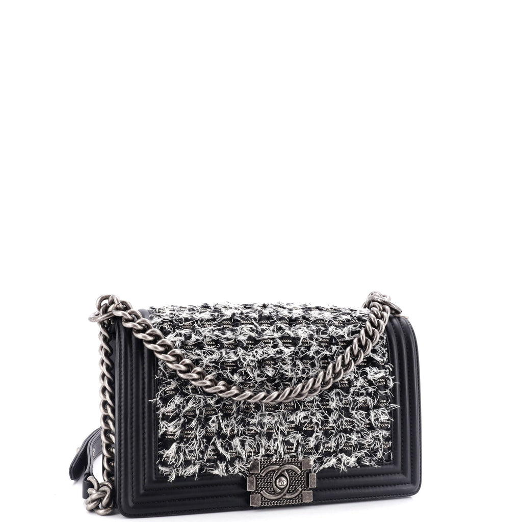 Boy Flap Bag Braided Tweed Old Medium