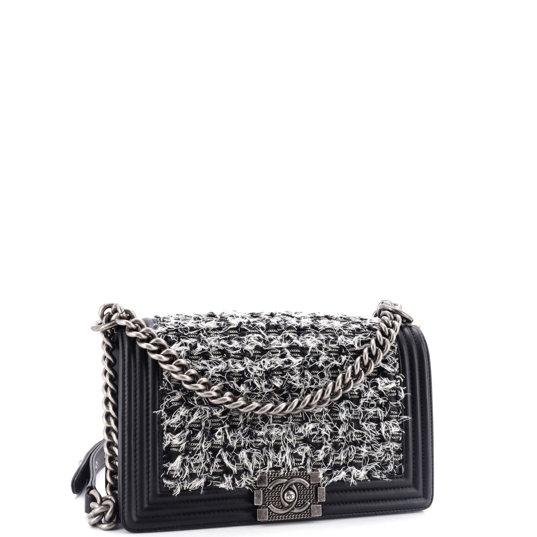 Boy Flap Bag Braided Tweed Old Medium