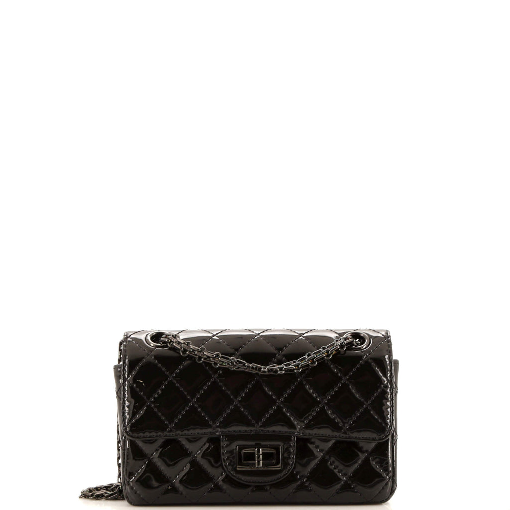 So Black Reissue 2.55 Flap Bag Quilted Patent Mini