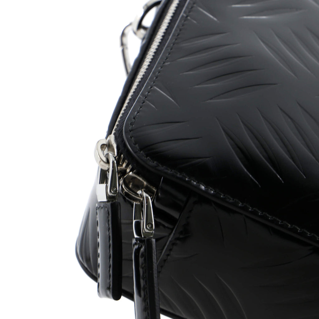 Brique Crossbody Bag Embossed Brushed Leather Medium