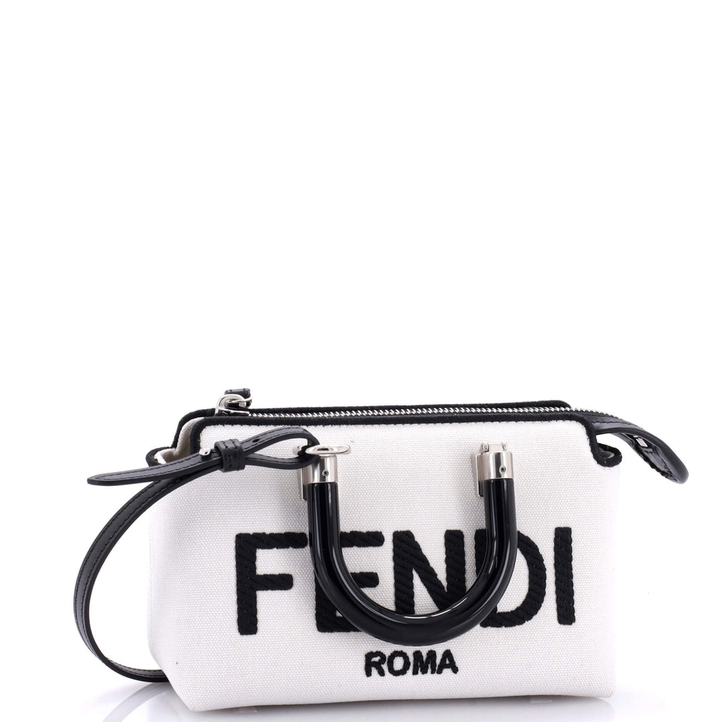Logo By The Way Top Handle Bag Embroidered Canvas Mini