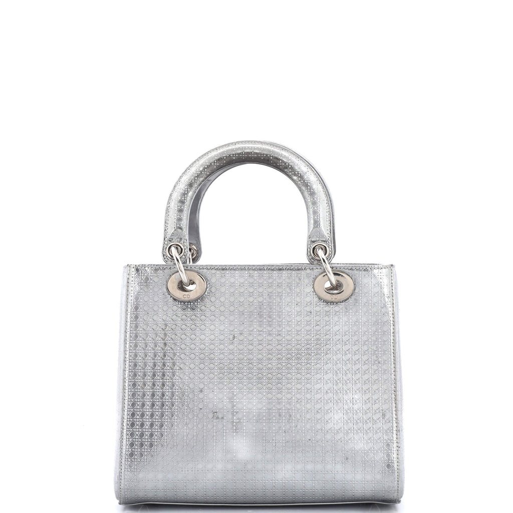 Lady Dior Bag Micro Cannage Metallic Calfskin Medium