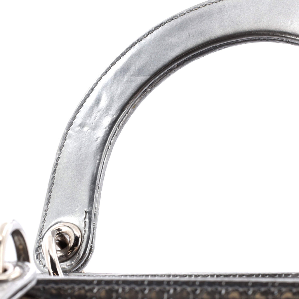 Lady Dior Bag Micro Cannage Metallic Calfskin Medium