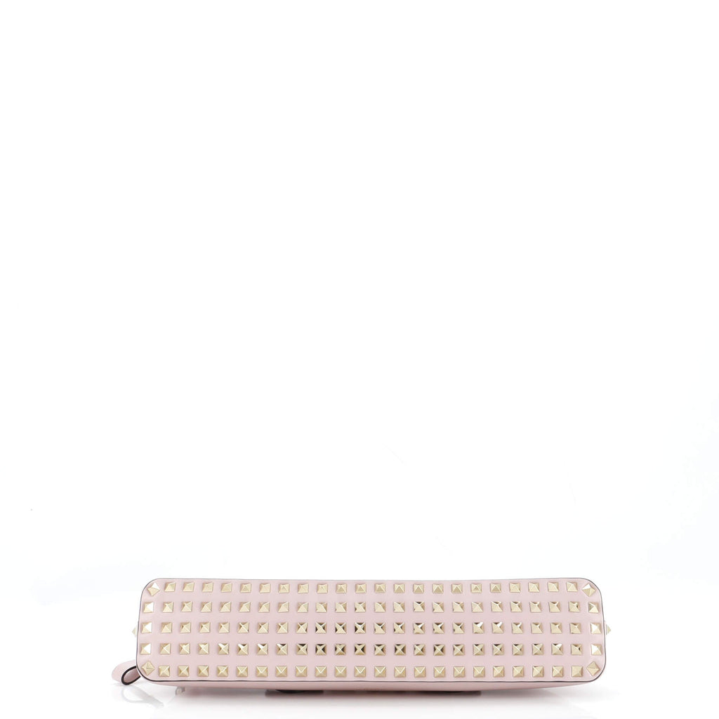 Rockstud Zip Up Top Handle Bag Leather East West