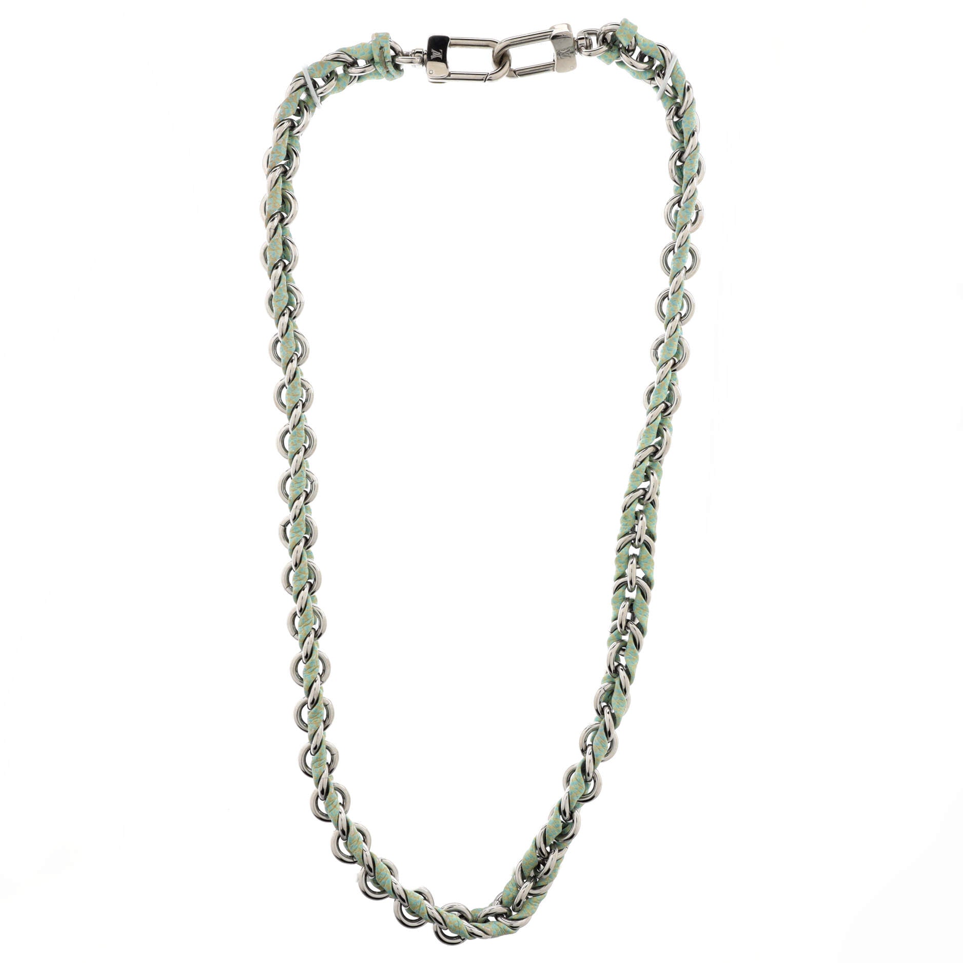 Multi Pochette Accessoires Woven Chain Strap Leather and Metal