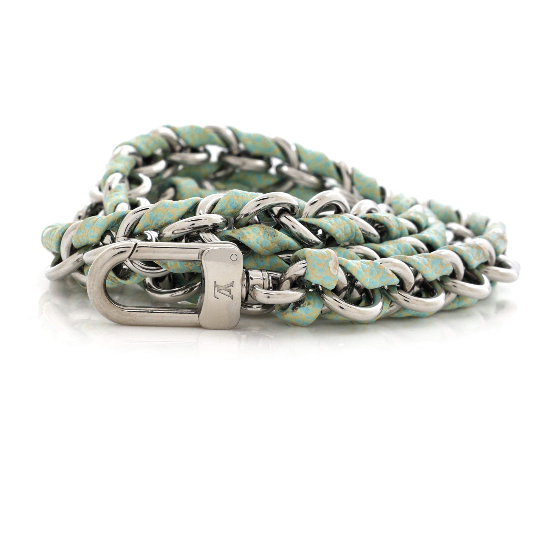 Multi Pochette Accessoires Woven Chain Strap Leather and Metal